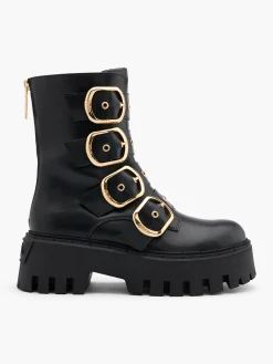 Discount Chunky Biker Boot with Buckle Details Women Boots·Biker Boots|Boots·Chunky Boots