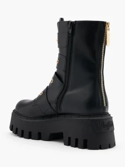 Discount Chunky Biker Boot with Buckle Details Women Boots·Biker Boots|Boots·Chunky Boots