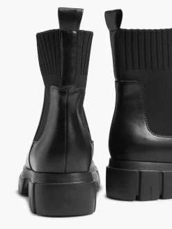 New Chunky Knitted Top Chelsea Boot Women Boots·Chunky Boots|Boots·Chelsea Boots