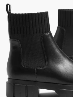 New Chunky Knitted Top Chelsea Boot Women Boots·Chunky Boots|Boots·Chelsea Boots