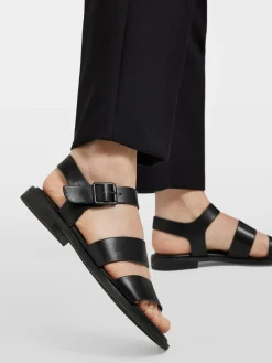 Sale Chunky Strapped Sandal with Ankle Strap Women Sandals·Flat Sandals