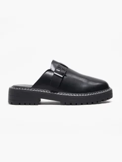 Hot Closed Toe Slip On Shoe with Contrasting Stitching Women Sandals·Mules