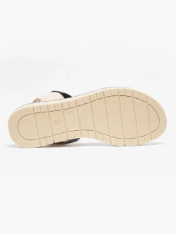 Clearance Black Contrast Whipstitch Flat Sandal Women Sandals·Flat Sandals