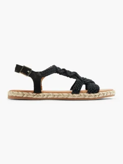 Sale Black Crochet Flat Sandal Women Sandals·Flat Sandals