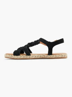 Sale Black Crochet Flat Sandal Women Sandals·Flat Sandals