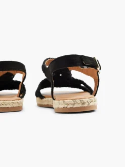 Sale Black Crochet Flat Sandal Women Sandals·Flat Sandals