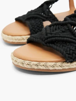 Sale Black Crochet Flat Sandal Women Sandals·Flat Sandals