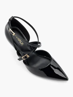 Discount Cross Strapped Patent High Heel with Double Buckle Detail Women Heels·High Heels