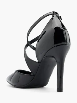 Discount Cross Strapped Patent High Heel with Double Buckle Detail Women Heels·High Heels
