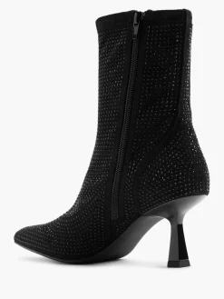 Diamante Heeled Sock Boot Women Heels·High Heels|Boots·Heeled Boots