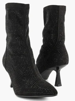 Diamante Heeled Sock Boot Women Heels·High Heels|Boots·Heeled Boots