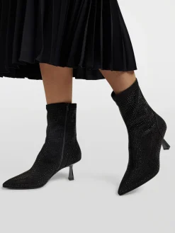 Diamante Heeled Sock Boot Women Heels·High Heels|Boots·Heeled Boots