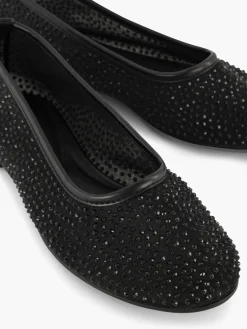 Hot Diamante Mesh Ballerina Women Loafers & Low Shoes·Ballet Pumps