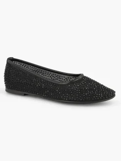 Hot Diamante Mesh Ballerina Women Loafers & Low Shoes·Ballet Pumps
