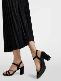 Sale Diamante Strapped Block Heel Women Sandals·Heeled Sandals