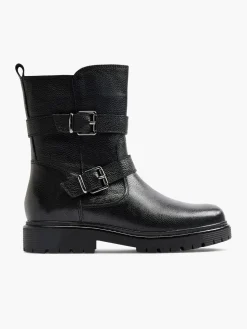 Sale Double Buckle Fur Lined Boot Women Boots·Winter Boots|Boots·Leather Boots