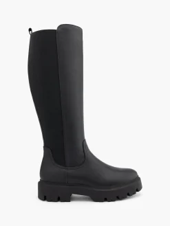 Elasticated Back Chunky Soled Boot Women Boots·Knee High Boots