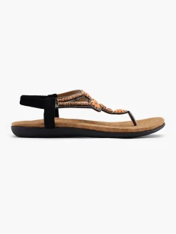 New Elasticated Back Flat Sandal with Floral Beaded Detail Women Sandals·Flat Sandals