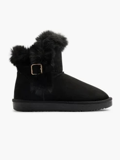 Clearance Faux Fur Ankle Boot with Buckle Detail Women Boots·Winter Boots|Boots·Faux Fur Lined Boots