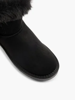 Clearance Faux Fur Ankle Boot with Buckle Detail Women Boots·Winter Boots|Boots·Faux Fur Lined Boots