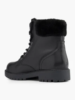 Online Faux Fur Collared Leather Lace Up Ankle Boot Women Boots·Hiker Style Boots|Boots·Leather Boots