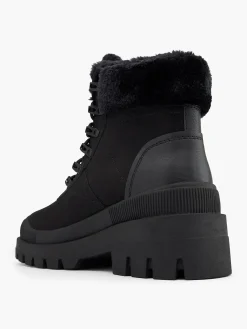 Discount Faux Fur Collared Lace Up Hiking Boot Women Boots·Faux Fur Lined Boots|Boots·Chunky Boots