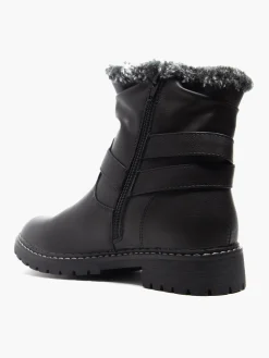 Discount Faux Fur Lined Ankle Boot with Buckle Detail Women Boots·Faux Fur Lined Boots|Boots·Hiker Style Boots