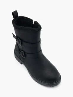 Clearance Faux Fur Lined Double Buckle Ankle Boot Women Boots·Ankle Boots