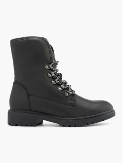 New Faux Fur Lined Lace Up Ankle Boot Women Boots·Faux Fur Lined Boots|Boots·Hiker Style Boots
