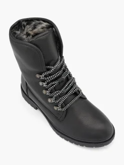 New Faux Fur Lined Lace Up Ankle Boot Women Boots·Faux Fur Lined Boots|Boots·Hiker Style Boots