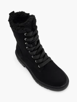 Faux Fur Lined Lace Up Boot Women Boots·Lace-Up Boots|Boots·Ankle Boots