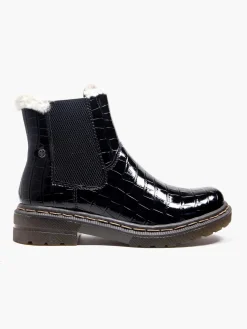 Outlet Faux Fur Lined Patent Chelsea Boot Women Boots·Chelsea Boots