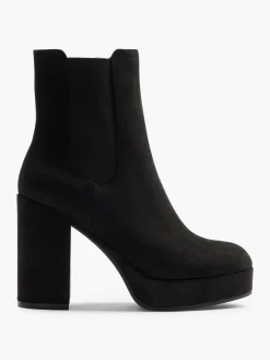 Hot Faux Suede Platform Heeled Chelsea Boot Women Boots·Chelsea Boots|Boots·Ankle Boots