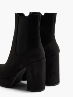 Hot Faux Suede Platform Heeled Chelsea Boot Women Boots·Chelsea Boots|Boots·Ankle Boots