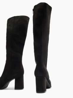 Online Faux Suede Platform Heeled Long Leg Boot Women Boots·Heeled Boots|Boots·Knee High Boots