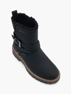 Hot Fur Lined Buckled Ankle Boot Women Boots·Chunky Boots|Boots·Ankle Boots