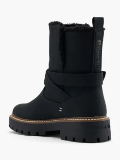 Hot Fur Lined Buckled Ankle Boot Women Boots·Chunky Boots|Boots·Ankle Boots