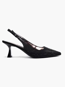 Best Gem Trimmed Slingback Kitten Heel Women Heels·Kitten Heels