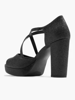 Best Glittery Cross Strap Platform Heel Women Heels·High Heels|Heels·Platform Heels