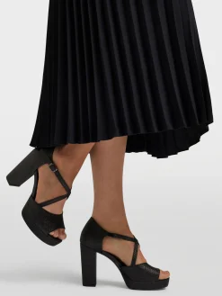 Best Glittery Cross Strap Platform Heel Women Heels·High Heels|Heels·Platform Heels