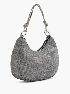 Hot Black Glittery Handbag with Diamante Strap Women Bags·Clutches & Evening Bags|Bags·Shoulder Bags