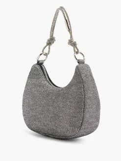 Hot Black Glittery Handbag with Diamante Strap Women Bags·Clutches & Evening Bags|Bags·Shoulder Bags