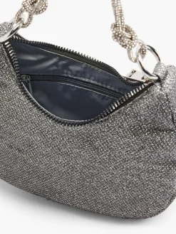 Hot Black Glittery Handbag with Diamante Strap Women Bags·Clutches & Evening Bags|Bags·Shoulder Bags