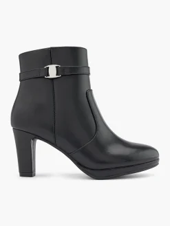 Outlet Heeled Ankle Boot with Silver Buckle Detail Women Boots·Ankle Boots