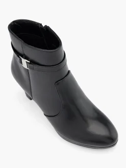Outlet Heeled Ankle Boot with Silver Buckle Detail Women Boots·Ankle Boots