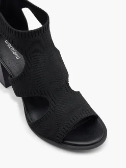 Best Knitted Strapped Block Heel Women Sandals·Heeled Sandals