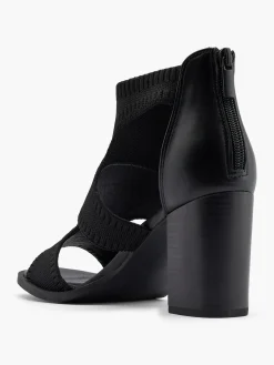 Best Knitted Strapped Block Heel Women Sandals·Heeled Sandals