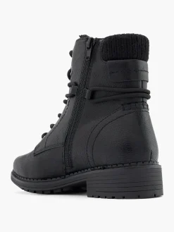 Outlet Lace Up Ankle Boots with Knitted Collar Women Loafers & Low Shoes·Comfort|Boots·Comfort Boots