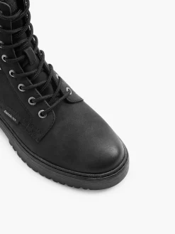 New Lace Up Biker Boot with Buckle Detailing Women Boots·Biker Boots|Boots·Ankle Boots
