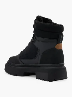 New Lace Up Faux Fur Lined Ankle Boot Women Boots·Hiker Style Boots|Boots·Ankle Boots